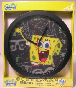 Spongebob orologio da muro nero