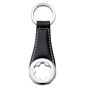 Montblanc Leather and Steel Keychain