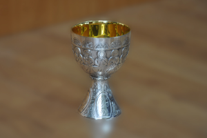 Calice Celtico Coppa in Argento con incisioni di Gesù