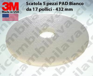 3M PAD, 5 peaces for box, White Color,  17 inch - 432 mm 