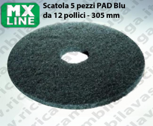 MAXICLEAN PAD, 5 peaces/box ,bluee color  12 inch - 305 mm | MX LINE