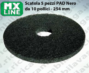 MAXICLEAN PAD, 5 peaces/box , Black color  10 inch - 254 mm | MX LINE