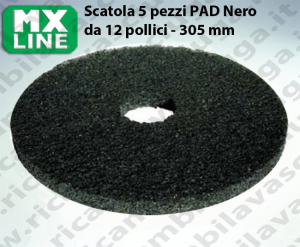 MAXICLEAN PAD, 5 peaces/box , Black color  12 inch - 305 mm | MX LINE