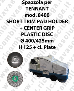 SHORT TRIM PAD HOLDER + CENTER GRIP for scrubber dryer TENNANT Model 8400