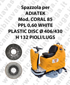Cleaning Brush PPL 0,60 WHITE for scrubber dryer ADIATEK Model CORAL 85