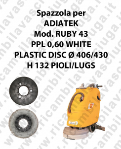 Cleaning Brush PPL 0,60 WHITE for scrubber dryer ADIATEK Model RUBY 43