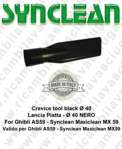 Crevice tool black Accessories vacuum cleaner ø 40 black  Valid for Ghibli AS59 - Synclean Maxiclean MX59