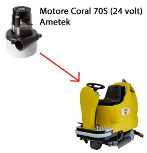 Coral 70 S - 24 volt Motore de aspiración AMETEK para fregadora Adiatek