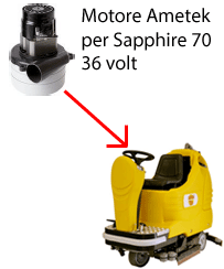 Sapphire 70 36 volt Motore de aspiración AMETEK para fregadora Adiatek
