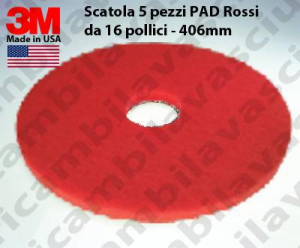 PAD 3M 5 piezas color rojo da 16 pulgada - 406 mm Made in US
