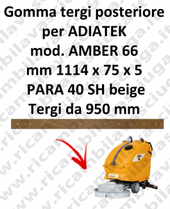 AMBER 66 goma de secado trasero para escobilla de goma ADIATEK (medir desde 950 mm)
