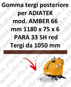 AMBER 66 goma de secado trasero para escobilla de goma ADIATEK (medir desde 1050 mm)