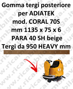 CORAL 70S goma de secado trasero para escobilla de goma ADIATEK (medir desde 950 mm)