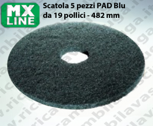 PAD MAXICLEAN 5 piezas color azul oscuro da 19 pulgada - 482 mm | MX LINE