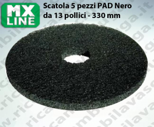 PAD MAXICLEAN 5 piezas color negro da 13 pulgada - 330 mm | MX LINE