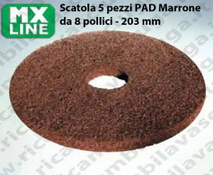 PAD MAXICLEAN 5 piezas color marrón da 8 pulgada - 203 mm | MX LINE