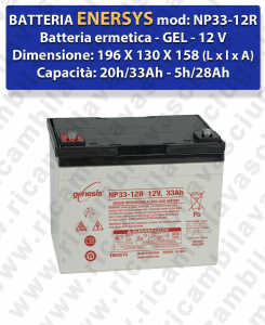 NP33-12R Batteria  GEL  - ENERSYS - 12V 33Ah 20/h