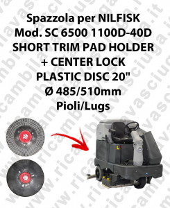 SHORT TRIM PAD HOLDER + CENTERLOCK para fregadora NILFISK mod. SC 6500-40D