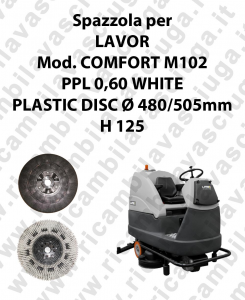 CEPILLO DE LAVADO PPL 0,60 WHITE para fregadora LAVOR modelo COMFORT M102