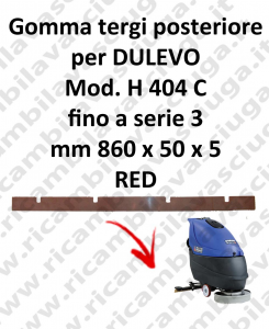 goma de secado trasero para fregadora DULEVO Model H 404 C fino a serie 3