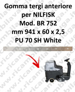 goma de secado delantera para fregadora NILFISK Model BR 752