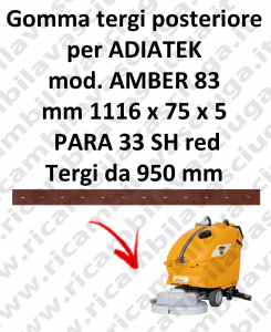 AMBER 83 BAVETTE ARRIERE pour Autolaveuse ADIATEK (suceur long 950 mm)