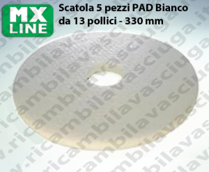 PAD MAXICLEAN 5 PIECES couleur BLANCHE de 13 pouce - 330 mm | MX LINE