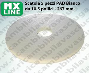 PAD MAXICLEAN 5 PIECES, couleur BLANCHE de 10.5 pouce - 267 mm | MX LINE