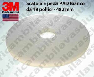 PAD 3M, 5 PIECES, couleur BLANCHE de 19 pouce - 482 mm,  - disquesabrasifs