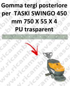 SWINGO 450  BAVETTE ARRIERE pour TASKI rechange Autolaveuse suceur