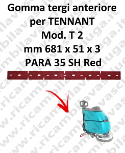 T2 Vorne sauglippen Para Rot 35 SH für scheuersaugmaschinen TENNANT