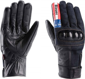 BLAUER COMBO CARBON DENIM USA Motorcycle Gloves - Black