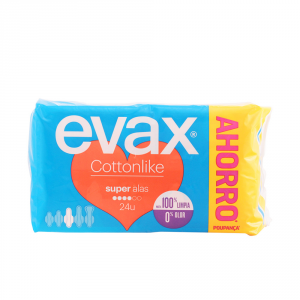 Evax Cottonlike Super With Wings Sanitary Towels 24 Units