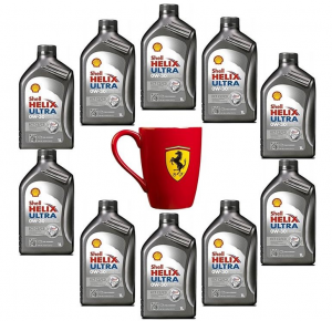 PROMO 10x1 Olio Shell Helix Ultra ECT C2/C3 0W-30 con Tazza Mug Ferrari in omaggio