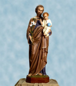 Statua in vetroresina di San Giuseppe con Bambino cm. 125 con occhi di cristallo