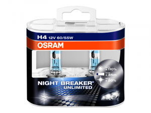 Kit Lampade Osram Night Breaker Unlimited 12v H4 60/55w