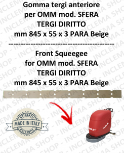 SFERA Front Squeegee rubber TERGI DIRITTO for scrubber dryers OMM 