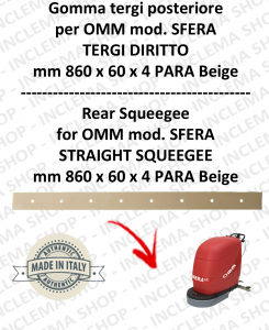 SFERA Squeegee rubber back TERGI DIRITTO for scrubber dryers OMM 