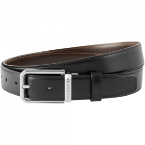 Cintura elegante nera/marrone reversibile cut-to-size