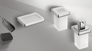 Dispenser dosa sapone a parete per il bagno serie Lulu Colombo design