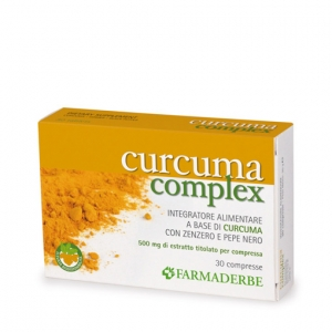Curcuma Complex integratore di Curcuma zenzero e pepe nero 500 mg di estratto titolato per compressa