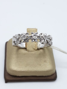 Anello Donna fedina a corona in oro bianco e diamanti, vendita on line | GIOIELLERIA BRUNI Imperia