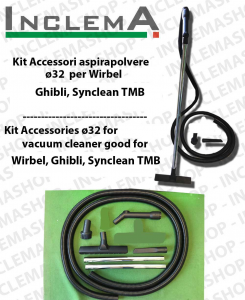 Kit accessoires pour les aspirateurs ø32 valide pour GHIBLI, TMB, SYNCLEAN, WIRBEL