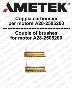 COPPIA di Carboncini motor de aspiración para motore Ametek A28 - 2505200 2 x Cod: 053200031.00