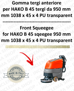 B 45 - Squeegee Rubber  da 950 mm anteriore for Scrubber Dryer HAKO