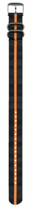 Cinturino nero e arancione in nylon stile NATO - 23mm