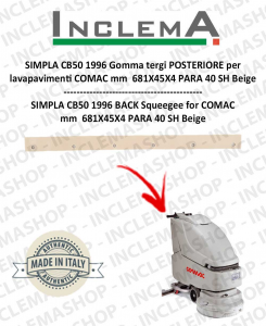 SIMPLA CB50 gomma tergi arrière pour Autolaveuse COMAC