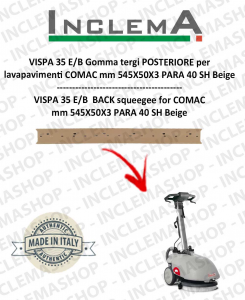 VISPA 35 E/B goma de secado trasero para fregadora COMAC 
