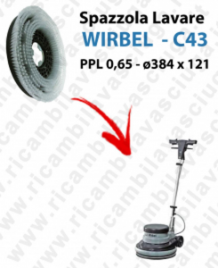 CEPILLO DE LAVADO  para Monodisco WIRBEL C43. modelo: PPL 0,65  Ã¸384 X 121