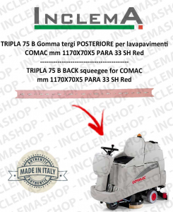 TRIPLA 75 B Gomma tergi arrière pour Autolaveuse COMAC (tergi da 1085 mm)